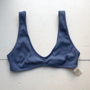 aerie ribbed wide strap plunge bikini top